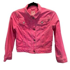 Gymboree Girls size Large (10-12) bright pink sun washed corduroy jacket